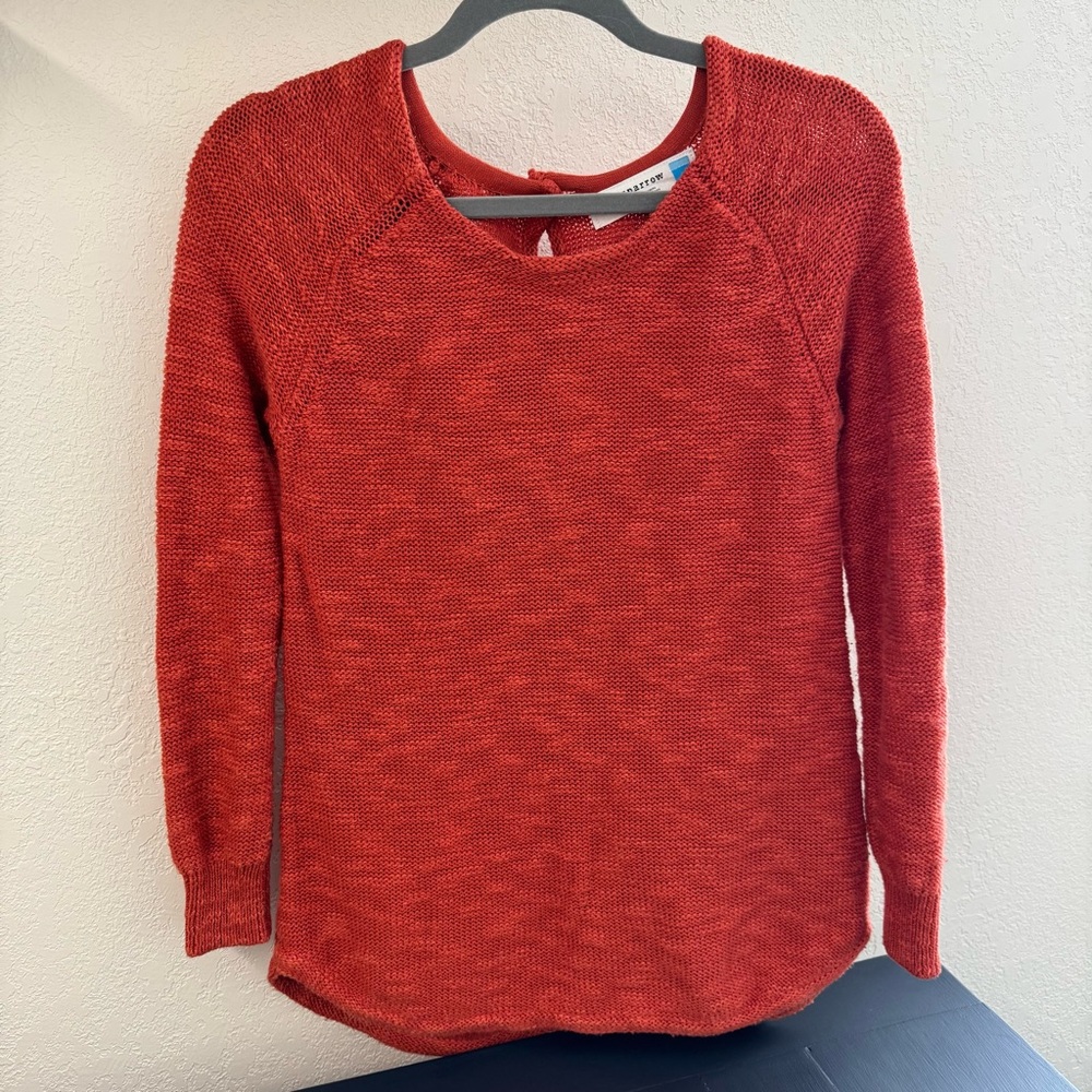 Anthropologie Sparrow button-back sweater rust orange color